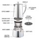 thumbnail image 3 of Cafetera espresso para estufa Cuisinox Roma COF-4R de 4 tazas, acero inoxidable, 3 of 4