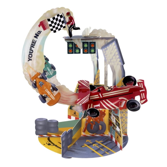 Tarjeta Pop‑Up 3D con Péndulo SANTORO Fórmula 1 16 cm x 21 cm