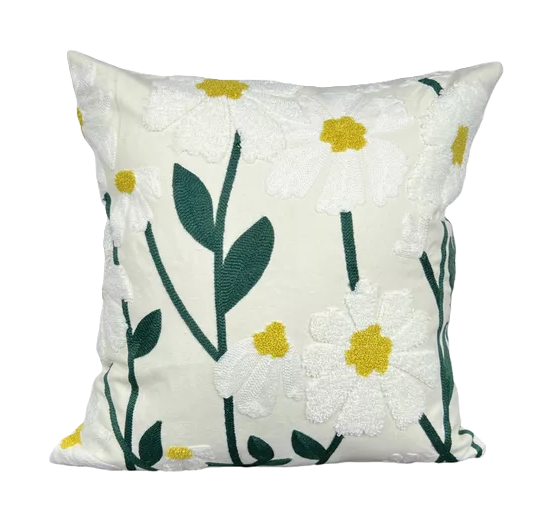 Genérico - Fundas De Cojines Bordadas A Elección 45X45 Diseño 9 Color Blanco