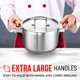 thumbnail image 3 of Inducción Stockpot Bakken de acero inoxidable cepillado de 5 litros, 3 of 6