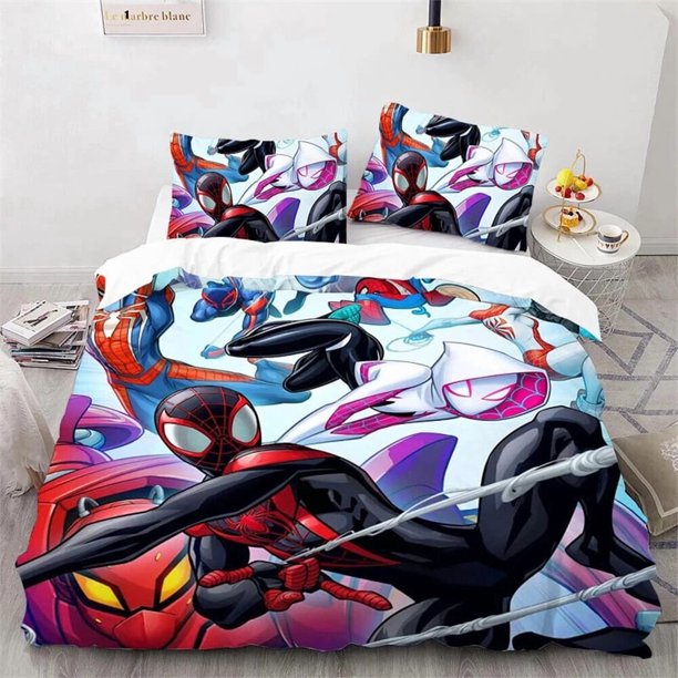 Duvet Cover Cool Spider-Man Bedding Set Miles Morales 3D Duvet Cover Pillowcase Gift Kids Adult Room Decor Special Multi Size