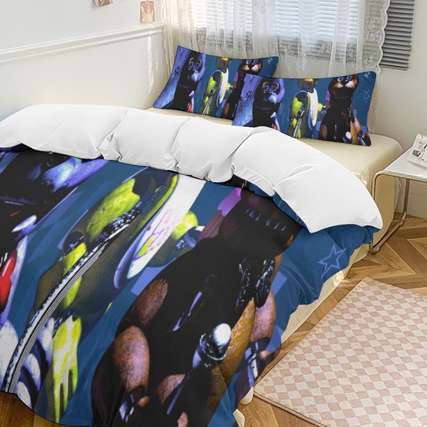 Five Nightat Freddy Quilt Set Thicken Soft 3 Pieces Bedding Set All Season Duvet Cove with 2 Pillowcases for Adult Women Girls Teens Home Room Decor