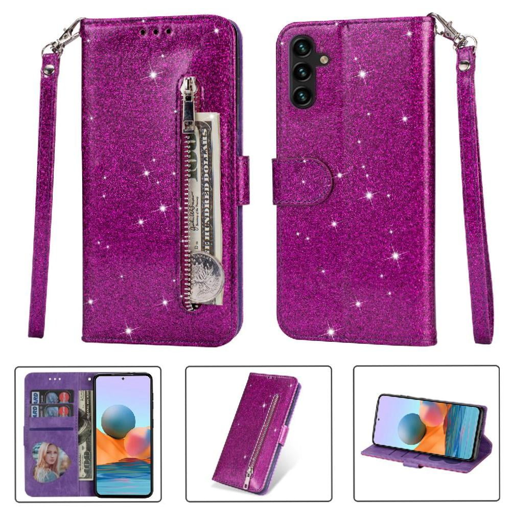 Funda Para Foxdock Elegante Funda Samsung Galaxy A14 5g Glitter Con Cremallera-ideal Para El Uso Diario