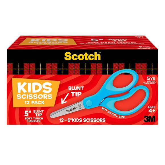 Scissors Scotch 5, punta roma suave al tacto, para niños, color morado, 12 unidades