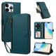 thumbnail image 2 of Funda con Billetera para [iPhone 14 Pro Max] con Bolsillo Zipper y Tarjetero Verde pavo real, 2 of 6