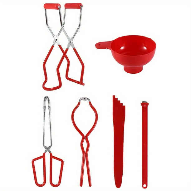 6pcs, Canning Clip Set, Stainless Steel Canning Supplies Starter Kit, Canning Rack Canning Essentials Tools Set For Mason Jars Home Canning Jars, Kitchen Tool, Anti-Scald Clip Suit