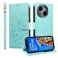 Funda Billetera Foxdock Compatible Con Tecno Spark Go 2025, Diseño Perrito Tierno, Ranuras Para Tarjetas Y Soporte Plegable
