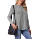 thumbnail image 4 of INSPIRE CHIC Camiseta de Manga Larga con Cuello Redondo para Mujer, Cómoda y Elegante, Uso Diario Casual, Talla L, Gris, 4 of 6