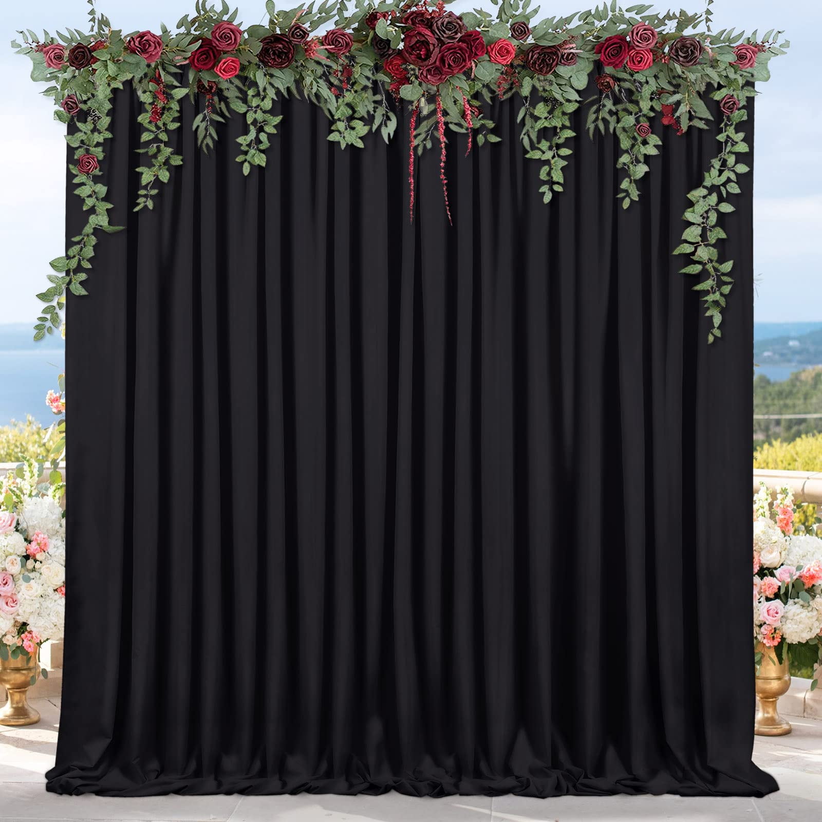 Cortinas De Fondo B-cool 152x244cm Poliéster 2 Paneles Negro