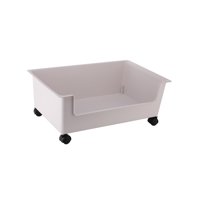 Bothyi - Caja De Archivos Con Ruedas Contenedor De Almacenamiento De Gran Tamaño Para Armario Oficina Habitación De Niños Blanco L