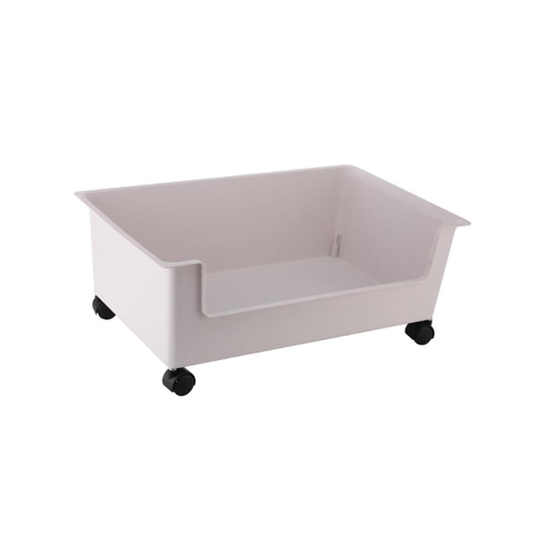 Caja De Archivos Con Ruedas Contenedor De Almacenamiento De Gran Tamaño Para Armario Oficina Habitación De Niños Blanco L