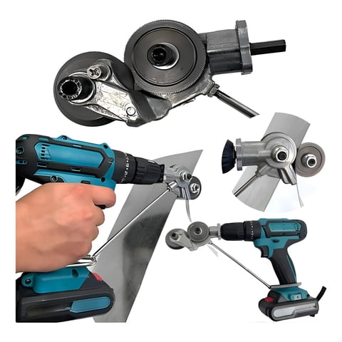 Genérica - Adaptador Corta Latas De Taladro Eléctrico, Cortachapa Negro