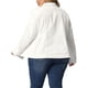 thumbnail image 3 of Agnes Orinda Chaqueta de Mezclilla Talla Grande para Mujeres Manga Larga con Botones Lavada Chaqueta de Jean de Camionero 1X Blanca, 3 of 6