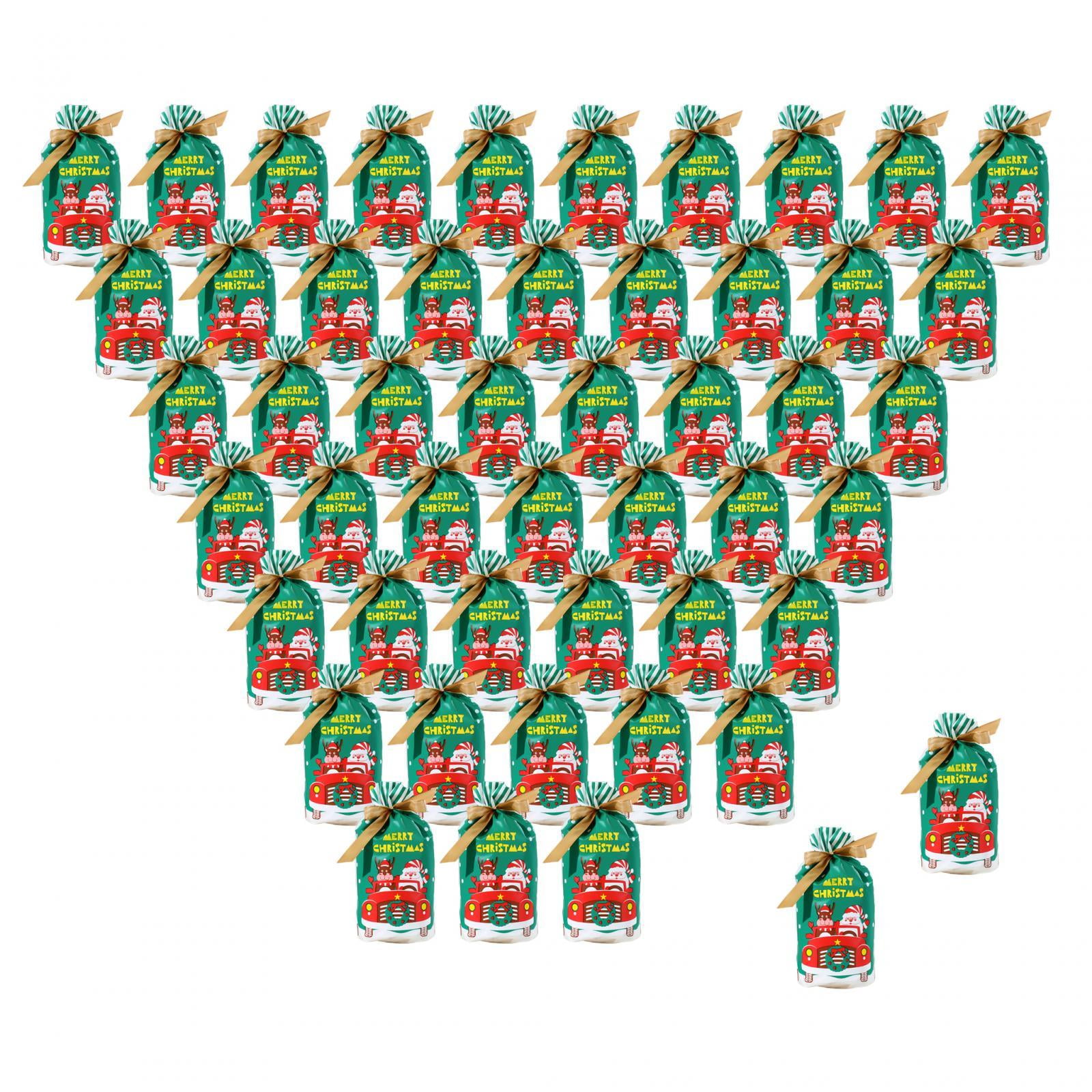 Bothyi - 50x Bolsas De Regalo Navidad Bolsas De Almacenamiento Con Tema Navideño Bolsas De Envoltura De Regalos De Navidad Estilo B