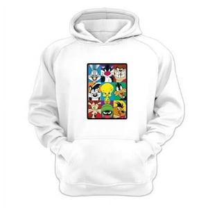 Genérico - Polerón Canguro Dibujos Animados Lt Blanco Talla M Unisex