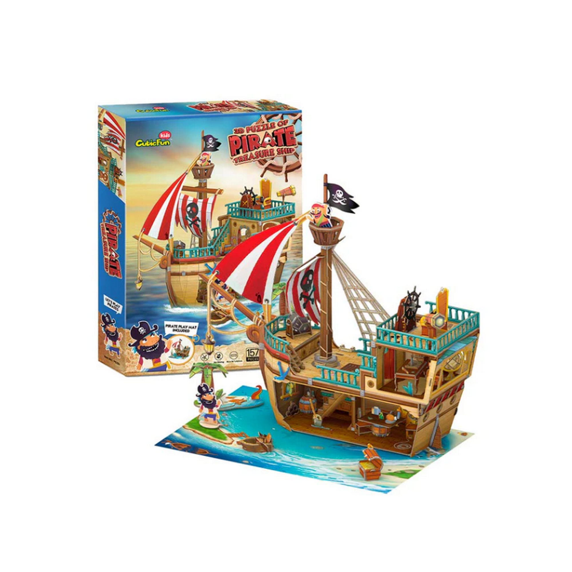 Genérico - Barco Pirata Barba Negra Armable Rompecabezas 3d Cubicfun