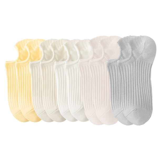 Calcetines finos de cintura baja para mujer, transpirables, de algodón de color liso.