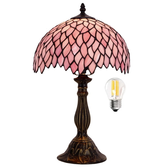Lámpara de mesa WERFACTORY 45 cm, vidrio pintado rosa wisteria