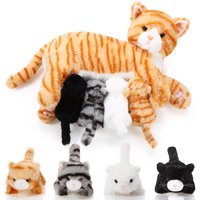 Animal De Peluche Skylety, Gato Cariñoso Con Gatitos De Peluche De 40 Cm