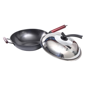 Bothyi - Sartén Wok Doméstica Con Tapa Sartén Antiadherente Para Limpiar Por Inducción, Gas 36Cm