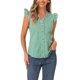 thumbnail image 1 of INSPIRE CHIC Blusa de Cuadros para Mujer de Regreso a Clases con Cuello en V y Mangas con Volantes, Camisas de Cuadros Verdes XL, 1 of 6