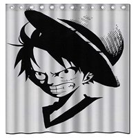Pinghai - Cortina De Ducha De One Piece Luffy Con Ganchos (167 X 183 Cm)