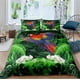 thumbnail image 1 of Tropical Banana Leaves Parrot Quilt Duvet Cover Set Comforter Cover Pillowcase3-Piece Bedding Set, 1 of 5