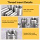 thumbnail image 4 of Uxcell 4 piezas de insertos de reparación de roscas M16 x 2 macho a M12 x 1.75 hembra rosca 25mm de largo tuercas reductoras de acero inoxidable métricas mangas auto-roscantes, 4 of 7