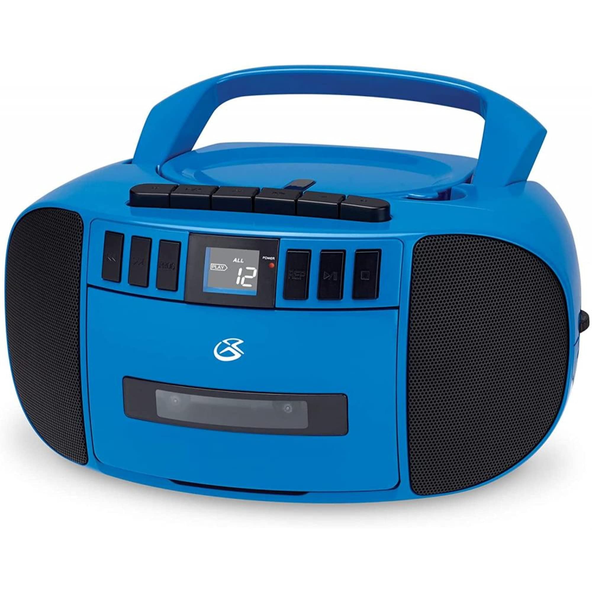 Gpx Bca209bu Portable Am/fm Boombox With Cd And Cassette Player, Blue