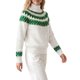 thumbnail image 4 of INSPIRE CHIC Suéter Fair Isle para Mujer Cuello Alto Vintage Casual Manga Larga Talla Grande Beige, 4 of 6