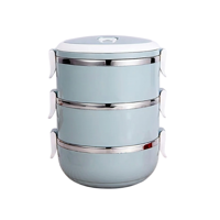 Lonchera Térmica Belug Fiambrera 3 Niveles 2100Ml: Comida Caliente Color Azul