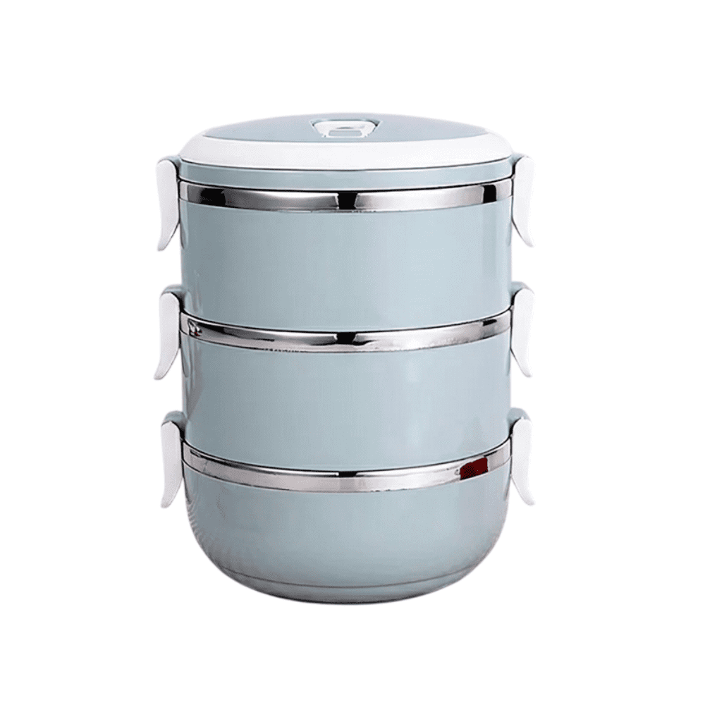 Lonchera Térmica Belug Fiambrera 3 Niveles 2100ml: Comida Caliente Color Azul