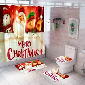 Genérico - Set De Baño Navideño Cortinas Navideñas Decoracion Navidad