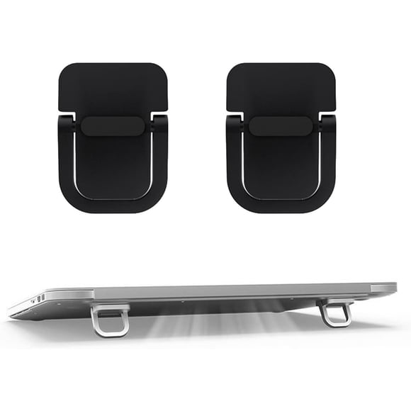 Soporte Laptop 2 Unidades Aluminio Adhesivo Negro