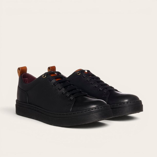 Zapatilla Clásicas de Cuero Calán OLKI - Negro/Negra terracota 44
