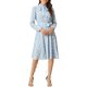 thumbnail image 2 of INSPIRE CHIC Vestidos de Mujer con Lazo en el Cuello, Manga Larga de Chifón, Vestido Vintage Floral con Cinturón S Azul Claro, 2 of 6