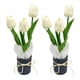 thumbnail image 1 of Flores De Tulipanes Artificiales En Maceta Decoración De Ramo De Bricolaje Blanco Leche, 1 of 5