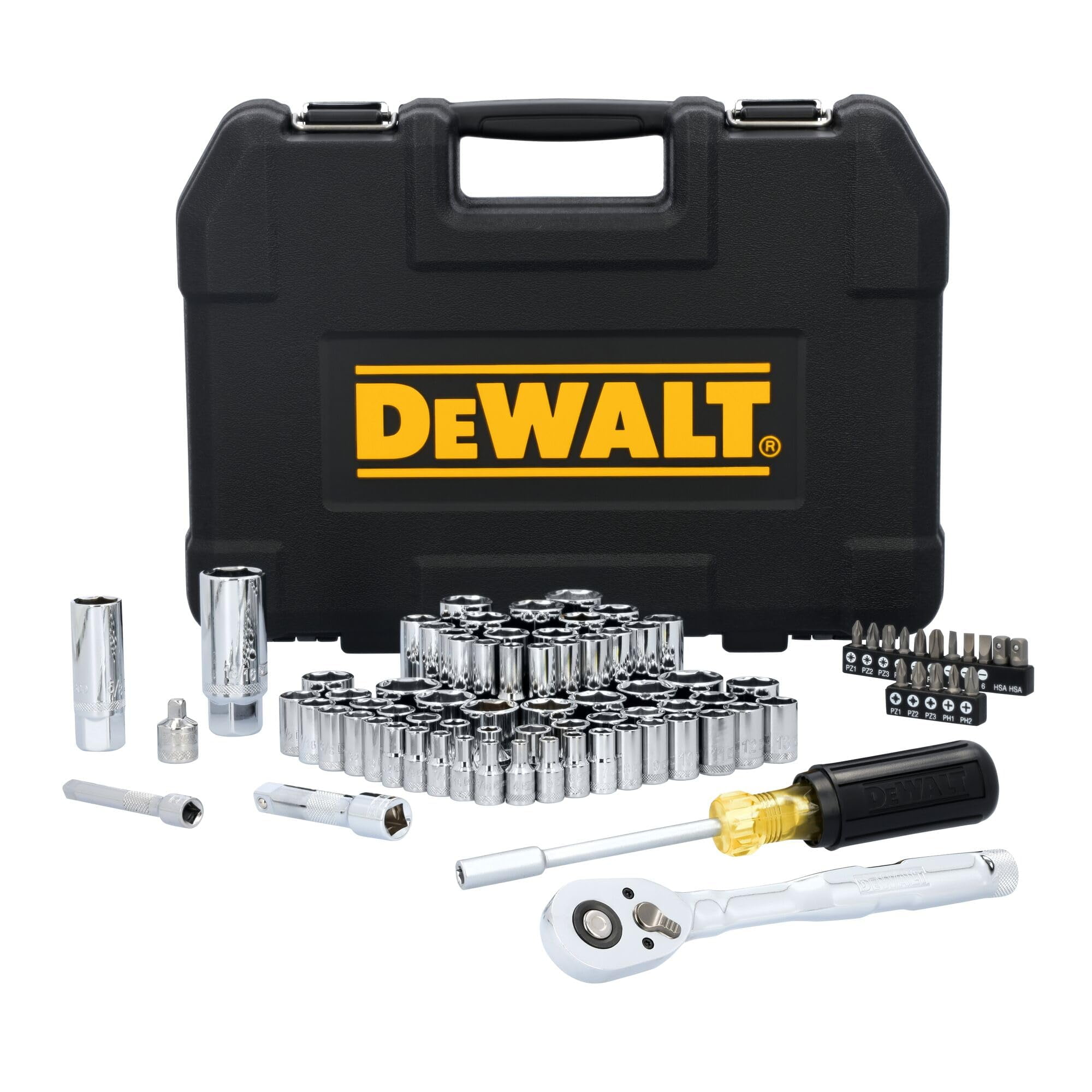 Juego De Herramientas Dewalt Mechanics, Accionamiento De 1/4 Pulgadas, 84 Piezas, Dwmt45424