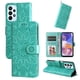 thumbnail image 1 of Funda tipo cartera FOXDOCK para Samsung Galaxy A23 4G/5G , diseño girasol en relieve, cuero PU, cierre magnético, soporte y tarjetero, 1 of 5