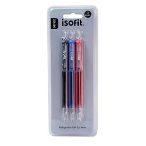 Bolígrafos Gel 0,7 Mm Neg/Azu/Roj – Isofit