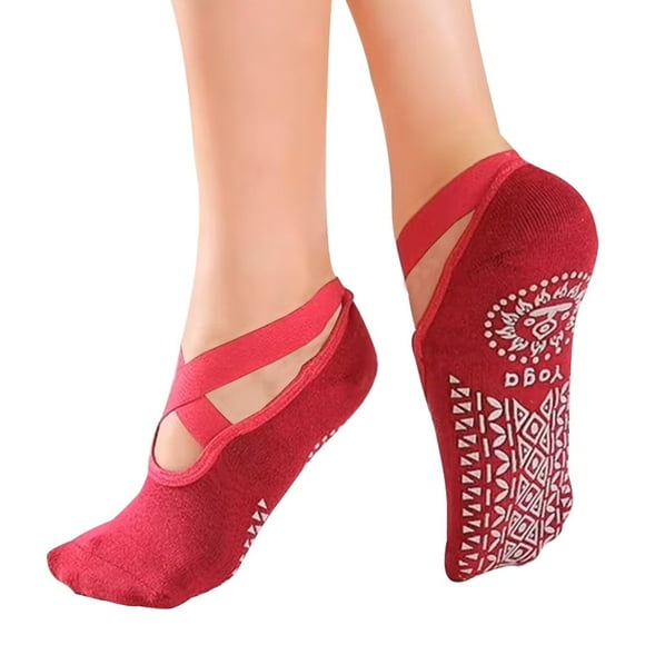 Calcetines De Yoga Pilates Antideslizantes Rojo