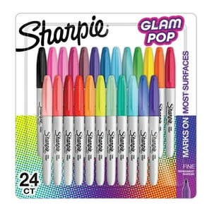 Set 24 Marcadores Permanentes Sharpie Glam Pop Colores