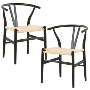 Pandalino - Pack 2 Silla Wishbone Nórdica | Madera | Natural & Negro