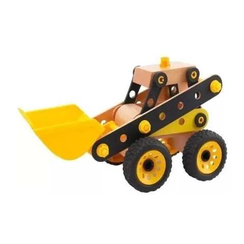Genérico - Juguete Didáctico Camión Excavadora De Madera Café