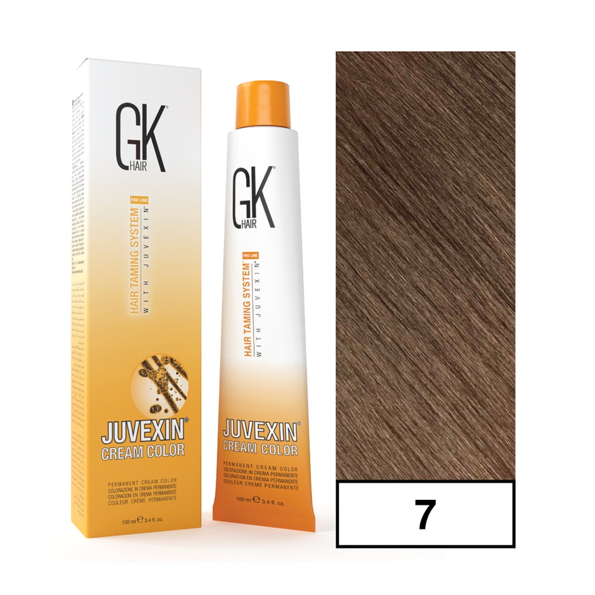 Gkhair - - Tintura Cream Color Permanente Vegana 100ml + Oxidante - 7 Rubio
