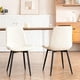 thumbnail image 2 of Modern Knit Fabric Dining Chairs with Iron Legs - Restaurant Seating, Comfortable Upholstered Armless Side Chair for Kitchen, Beige(Set of 4), 2 of 3