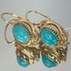 thumbnail image 1 of Gorgeous Women's Gemstone Turquoise & Zircon Inlaid Stud Earrings - A Stylish Accessory!, 1 of 5