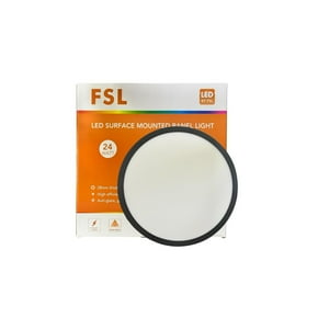 Fsl - Panel Led Sobrepuesto Redondo Negro 24W 6500K – Luz Fría