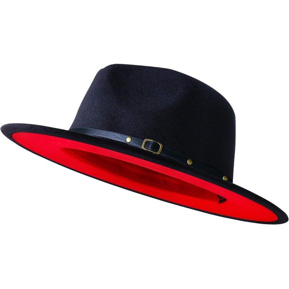 Sombrero Fedora KUJUHA Ala Ancha Fieltro Dos Tonos