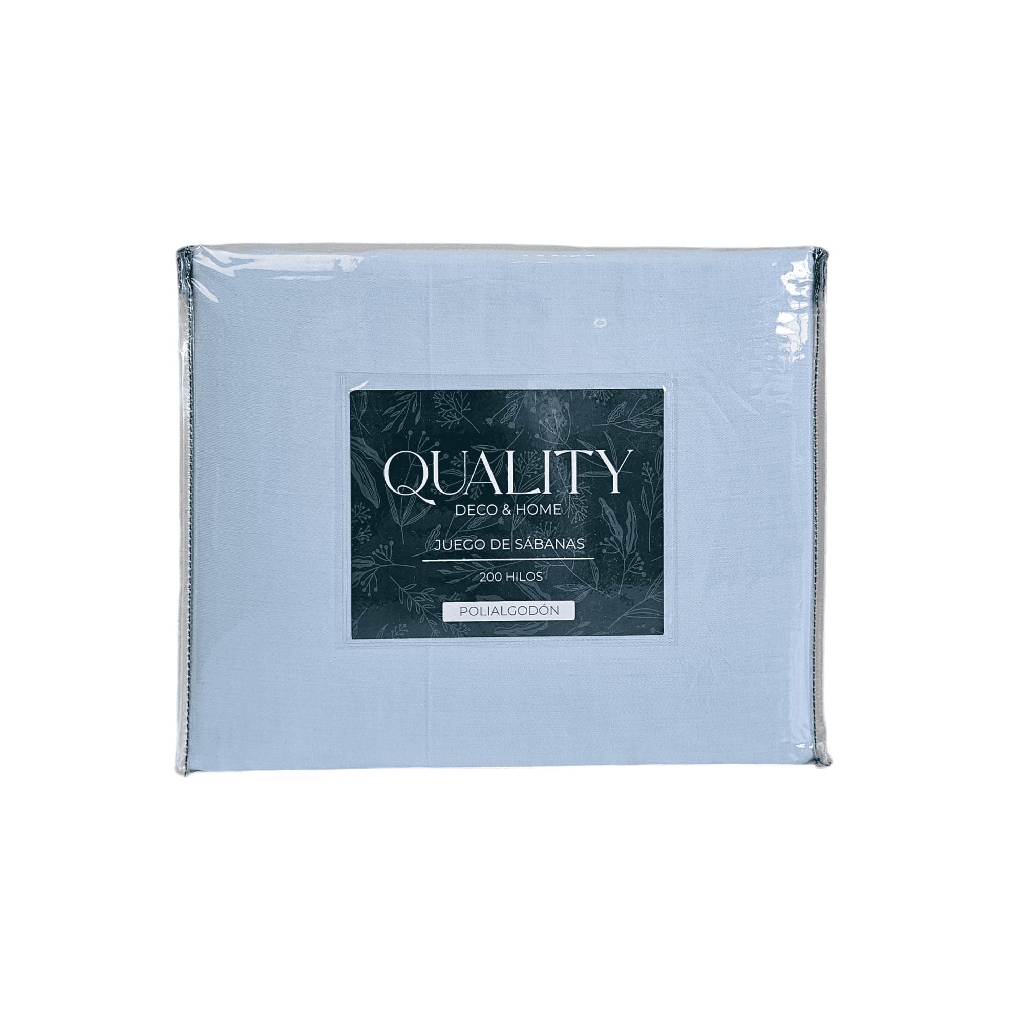 Qualityhome - Juego De Sabanas 200 Hilos 2.5 Plaza Azul